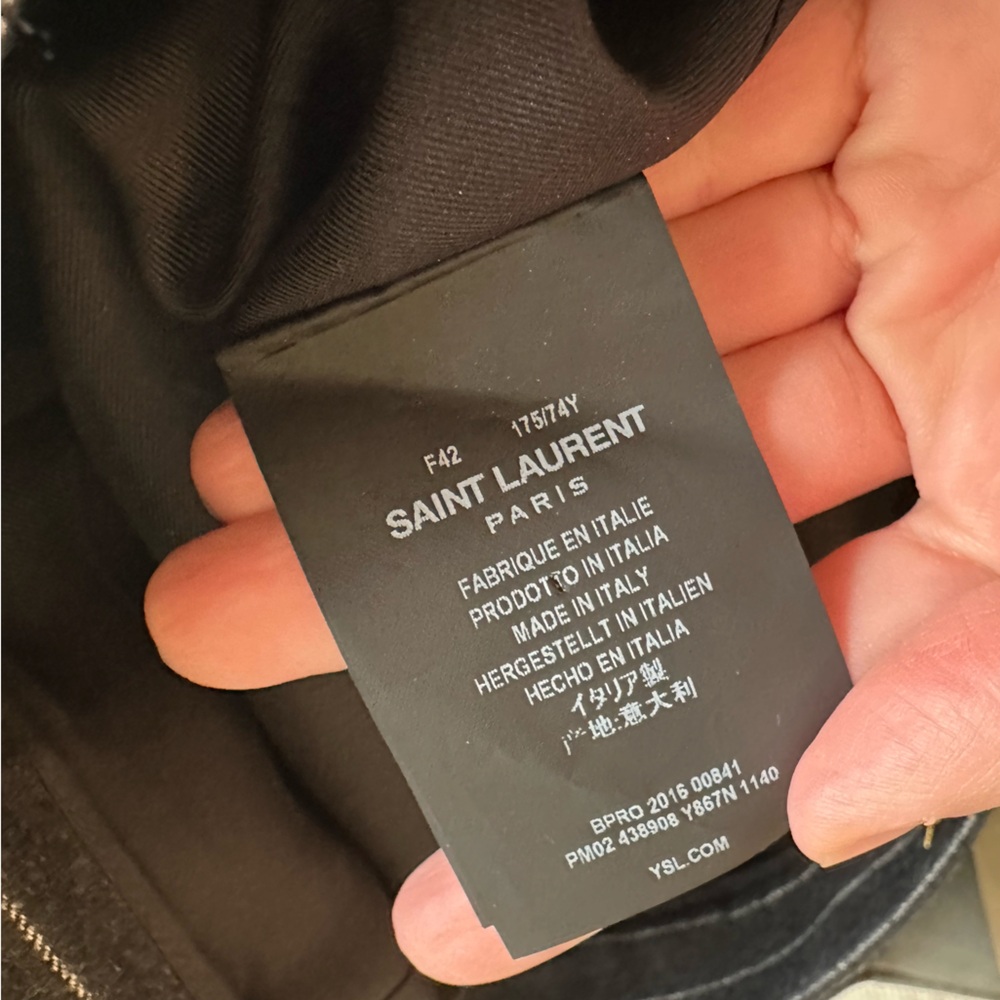 Saint Laurent Paris 2016 Pinstripe Virgin Wool Midi Culottes Pant Black F42 US10 - Picture 9 of 10